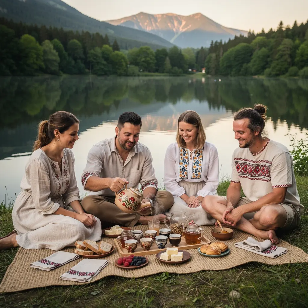 Detailný pohľad na sušené bylinky, ktoré sú súčasťou čajovej kolekcie.