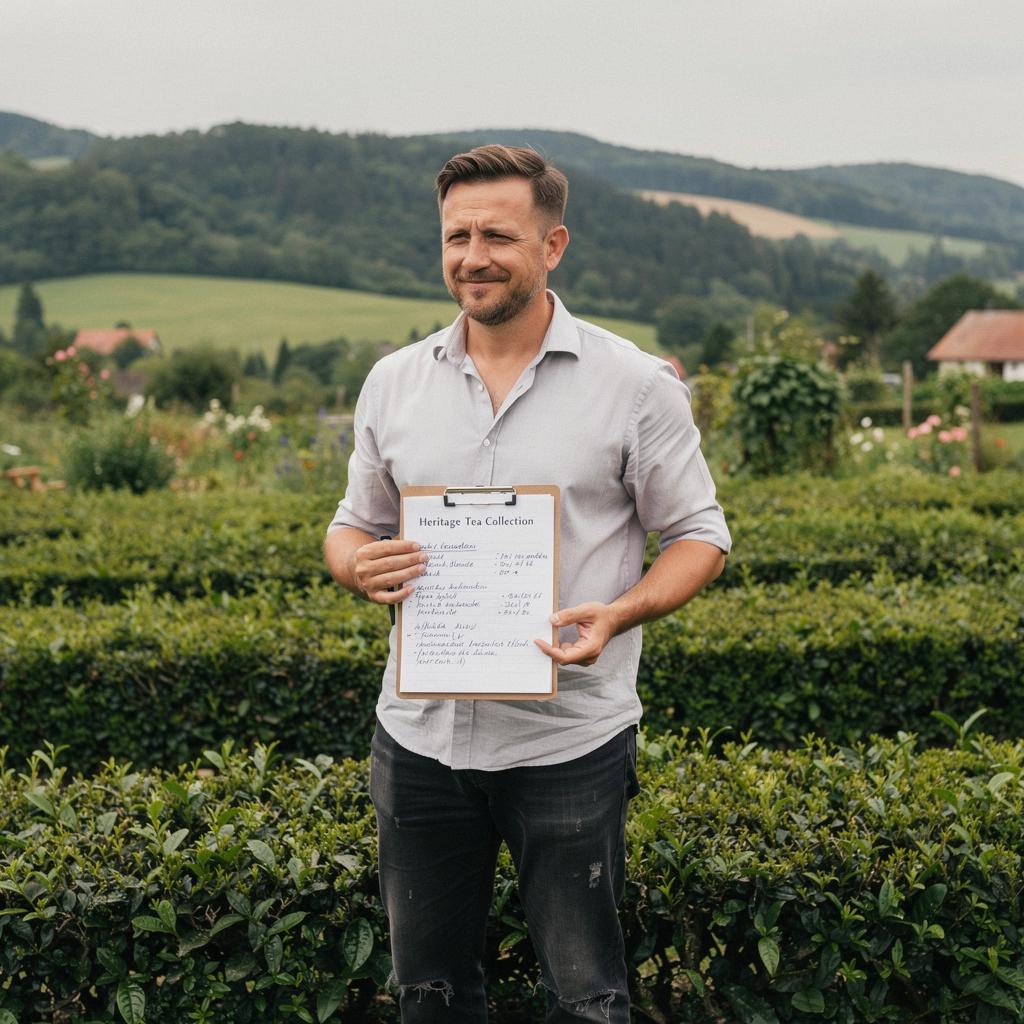 Ručne zbierané bylinky sušené na slnku, usporiadané do pekného zväzku vedľa šálky čaju.